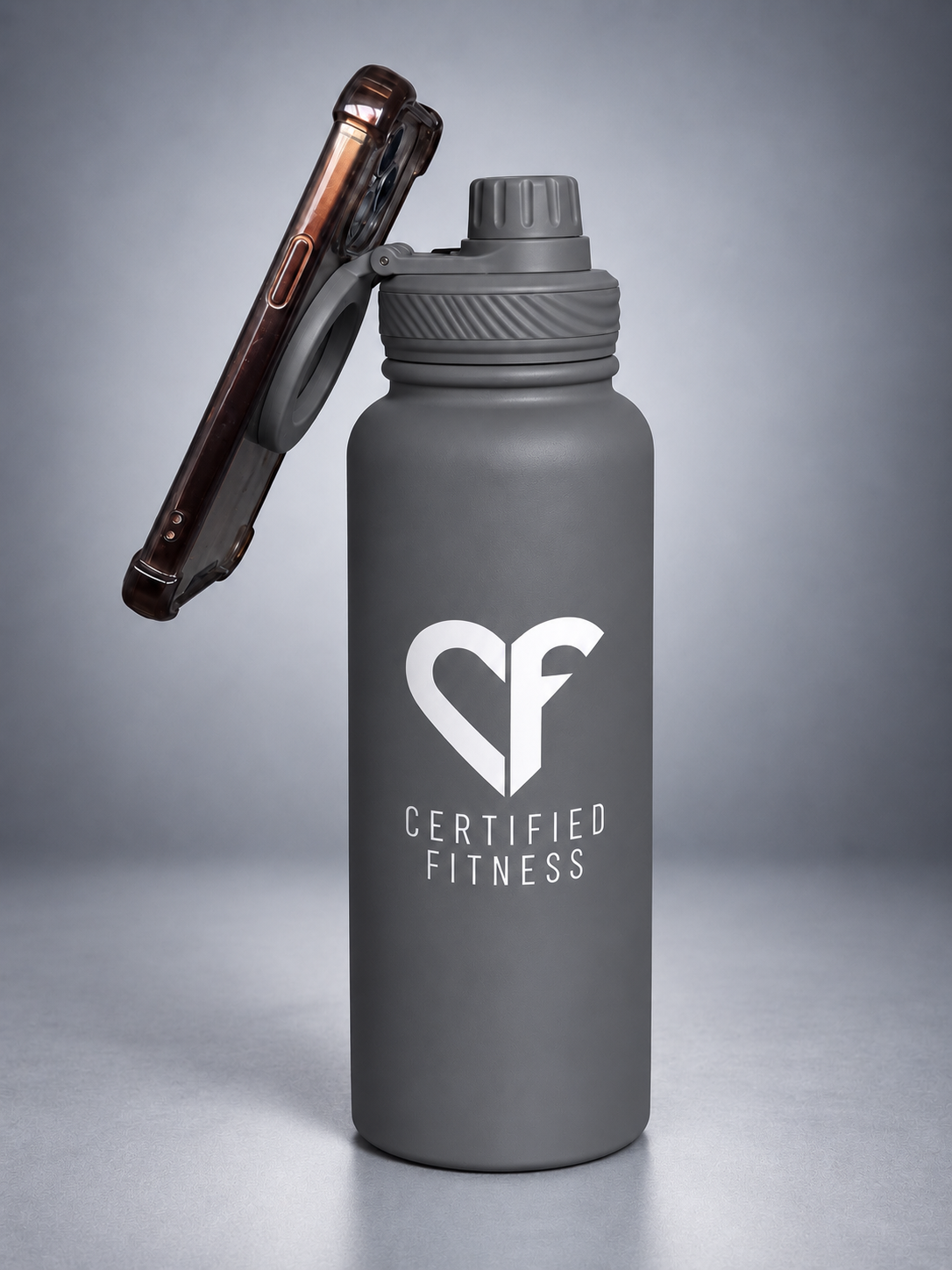 CF Performance Bottle with Phone Holder – GREY