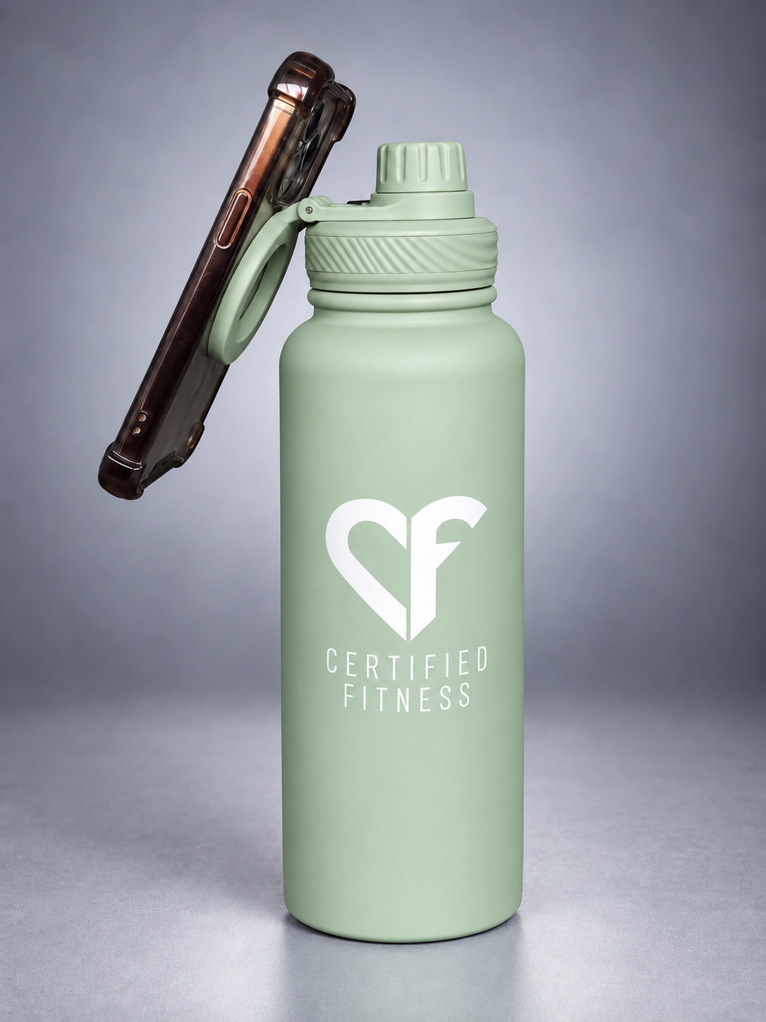 CF Performance Bottle with Phone Holder – GREEN